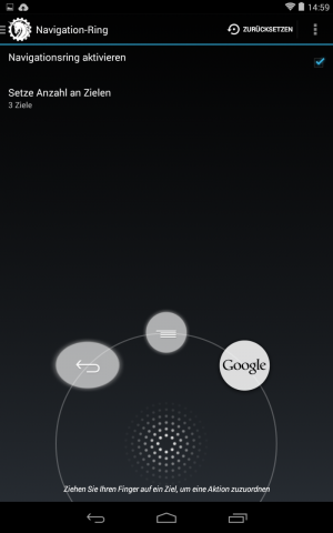 Der Navigationsring kann mit eigenen Schaltfl&auml;chen best&uuml;ckt werden. (Screenshot: Golem.de)